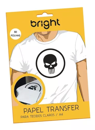 Papel Transfer Para Camisetas A4 Tecidos Claros Bright 50fls