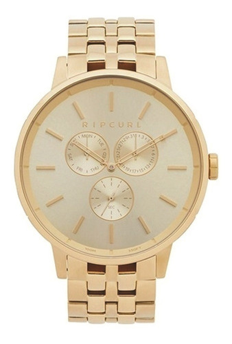 Relógio Rip Curl Dourado Detroit Multi Eye Original Com Nf