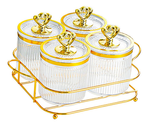 Bandeja Para Servir Dulces De 4 Cuencos Transparentes