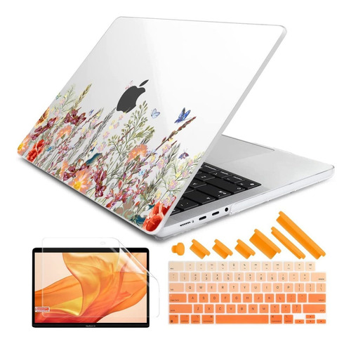 Funda Completa Para Macbook Pro 14 ''  - Con Flores