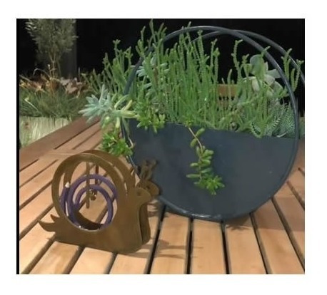 Imagen 9 de 9 de Porta Espiral Caracol Chapa Oxido Deco