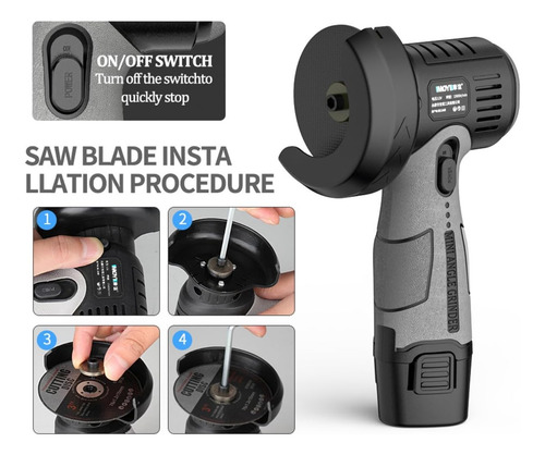 Mini Amoladora Angular De 12 V Con Alimentación Inalámbrica