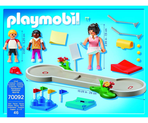 Playmobil Mini Golf Set 70092 Con 3 Figuras Y Accesorios