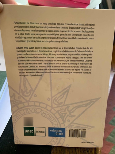 Fundamentos De Sintaxis. Agustín Vera Luján · Uned (Usado)