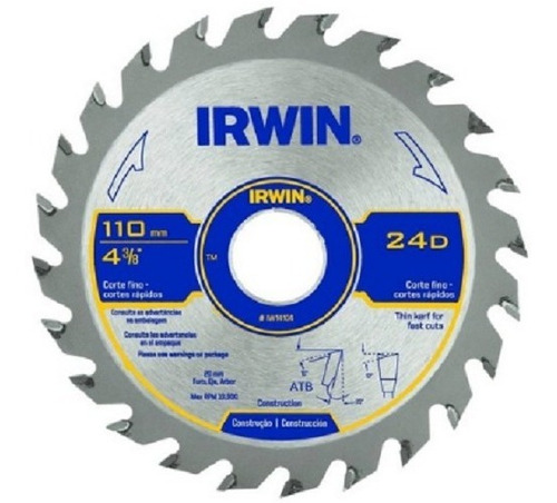 1 Pc  Serra Circ.wid Irwin 4.3/8x24dx20mm Fera 102256