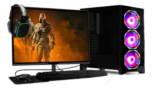 Computador de mesa Fácil Computadores Gabinete Gamer Black 480 GB com processador AMD Ryzen 5