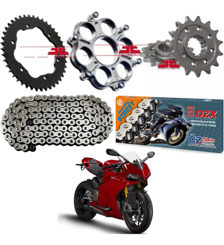 Kit Relação Panigale 1199 Cz Chains + Jt Sprockets C/ Adapt.