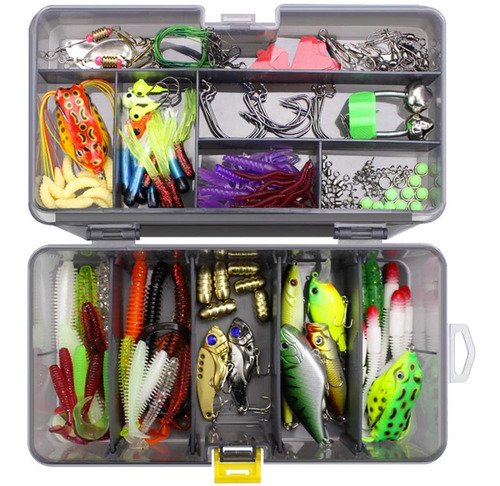 Kit Accesorios De Pesca Gadnic 168 Piezas + Caja De Pesca