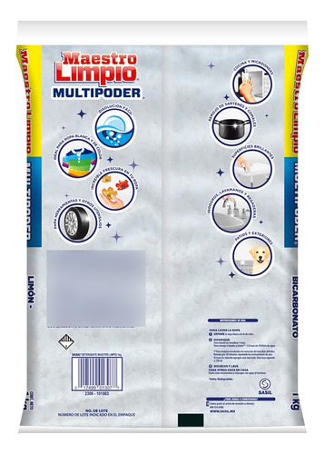 Detergente En Polvo 1 Kilo Multiusos Maestro Limpio 1 Kg