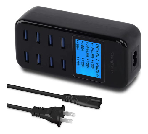 Estacin De Carga Usb, Concentrador De Carga Usb De 60 W Y 8