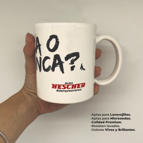 Imagen 2 de 6 de Taza De Ceramica Bujias Hescher Modelo Arranca O No Arranca?