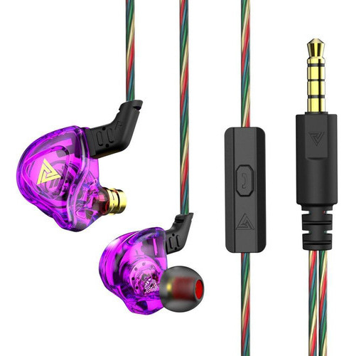 Fone De Ouvido Qkz Ak6 Dmx 2022 Roxo Gamer Dj In Ear C/case