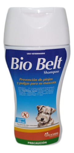 Bio Belt Shampoo Pulgas Piojos Perro Gato 250 Ml Fragancia Mora Azul