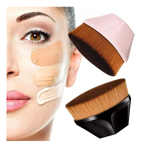 2 Piezas Brocha De Maquillaje De Base Profesionales