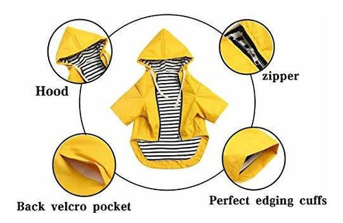 Morezi Impermeable Con Cremallera Y Capucha Para Perros, Res