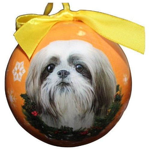 Adorno Navideño Shih Tzu, Bola Prueba De Roturas, Fác...