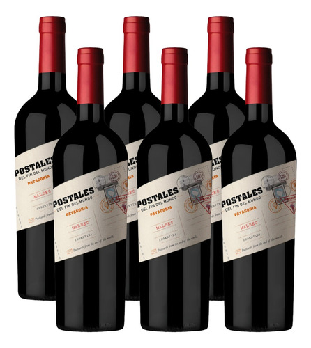 Vino Tinto Postales Fin Del Mundo Malbec 6x750 Ml