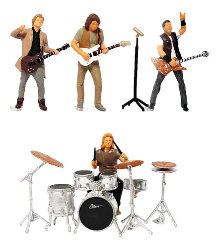 Figuras De Música Rock Pintadas A Mano 1/64, Escenas En