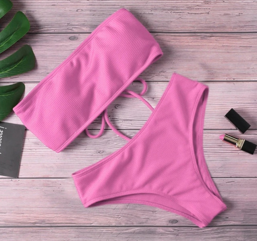 Bikini 2 Piezas Cintura Alta Muy Cómodo Ajustable De Busto