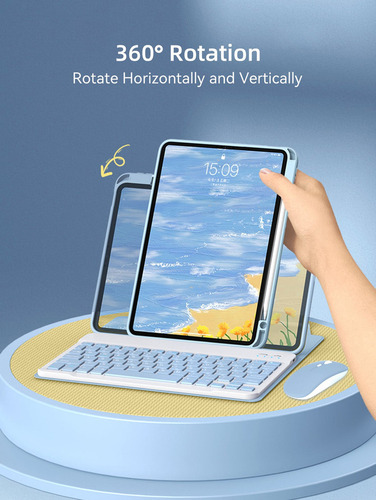 Y Compatible Con Funda De Teclado Para iPad iPad De 10,2 A