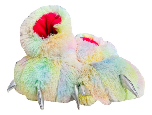 Babuchas Térmica Pantuflas Tela Peluche Garras Mujeres