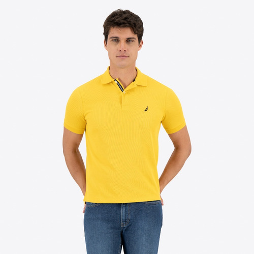 Nautica Playera Tipo Polo K81000 7mf Amarillo Caballero