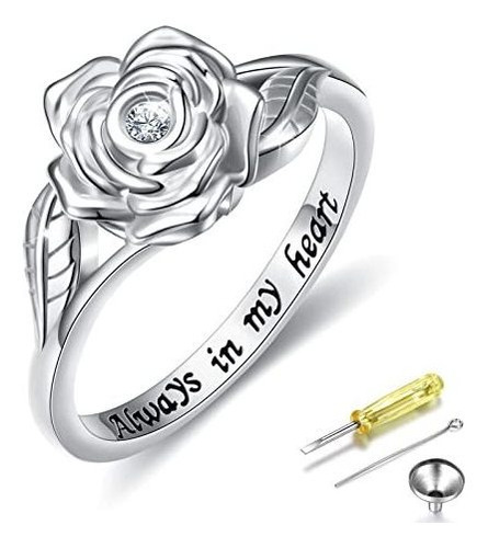 Anillo De Bisutería Para Anillo De Urna De Flor Rosa De Plat