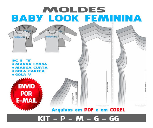 Baby Looks Moldes Camisetas Femininas