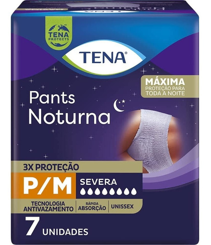 Fralda Geriátrica Tena Pants Noturna P/m Com 7 Tiras