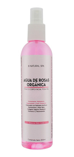 Imagen 1 de 2 de Agua De Rosas Orgánica Con Niacinamida, Pantenol Y Vit. E Tipo De Piel Todo Tipo De Piel