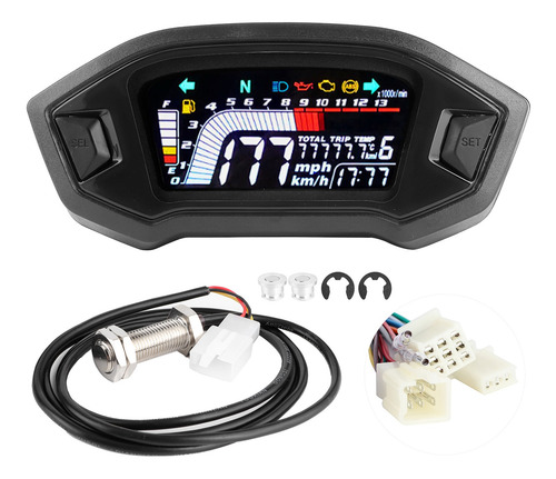 Motocicleta Instrumento Lcd Odómetro Impermeable Medidor De