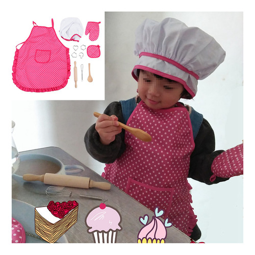 Niños Diy Baking Toys Chef Set Juego De Traje De Cocina Jueg