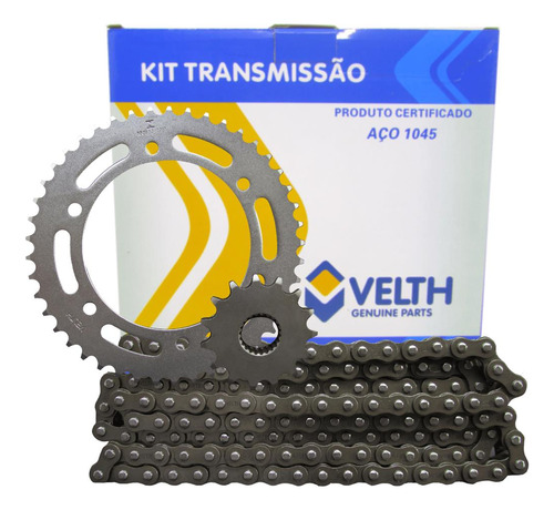 Kit Relação Transmissão Fazer 250 Velth Aço 1045 S/ Retentor