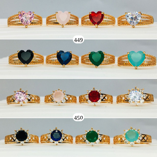 Anillos Con Piedras De Colores Hermosas 