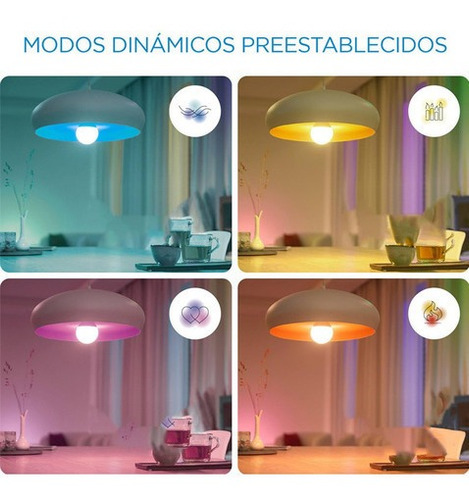 Imagen 5 de 9 de Foco Led Inteligente Wifi Wiz Color Rgb 9w E27 X6 Unidades