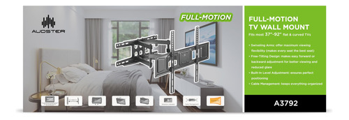 A3792 Soporte Pared Para Tv Movimiento Completo Adapta Plano