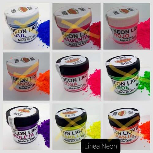 Imagen 4 de 4 de Colorantes King Dust Flúor Neón Set X6