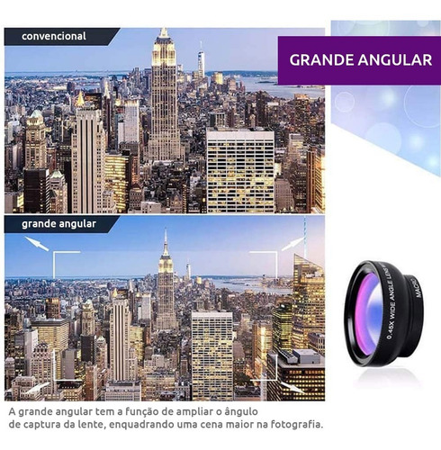 Lente Grande Angular + Macro Apexel Para Celular iPhone +nf
