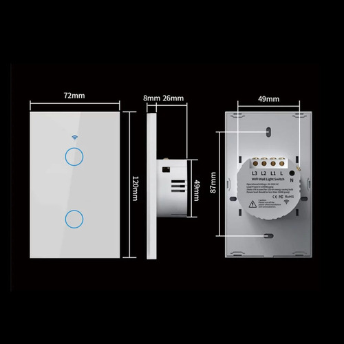 Interruptor Inteligente Touch Wifi Digital Smart 3 Botões