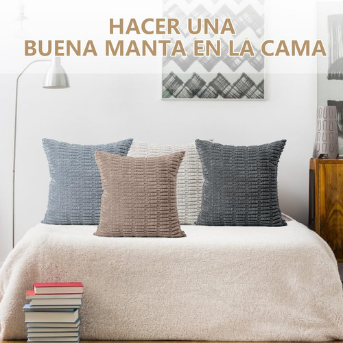 Almohada (4 Pcs), 45x45cm Cremallera Invisible Fundas De