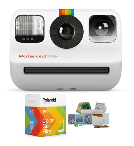 Imagen 1 de 1 de Polaroid Go Instant Camara Blanco Doble Pelicula Kit 3