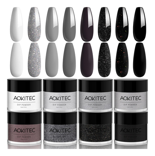 Aokitec Kit De Polvo De Inmersion De 8 Colores, Polvo De Inm