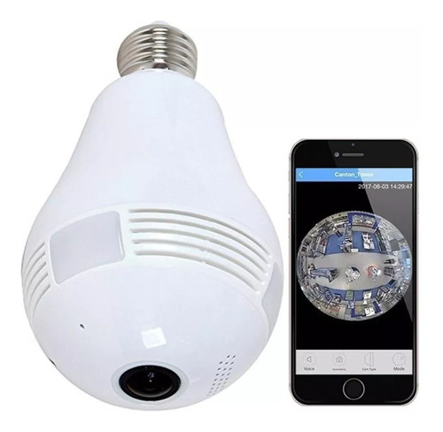 Imagen 3 de 6 de Camara Espia Ip Wifi Mini Seguridad Inalambrica Foco Lampara