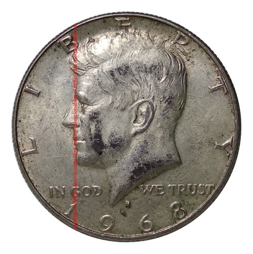Moneda 1/2 Dolar 1968 Usa Kennedy Plata 0.400 Ceca Denver