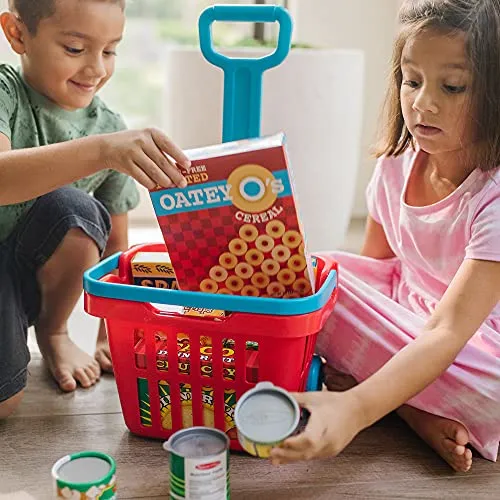 Set Grocery Basket Play Melissa & Doug Fill & Roll, 11 Pieza