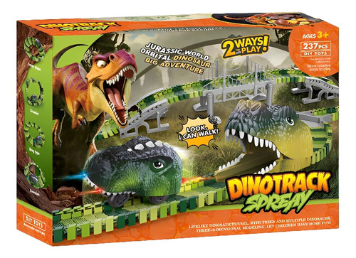 Pistas De Carritos De Dinosaurios De 184 Pcs Temática Jurass