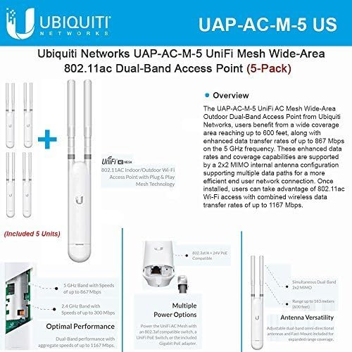 Ubiquiti Uap-ac-m-5 Unifi Malla Wide-area 802.11 Ac Dual-ban
