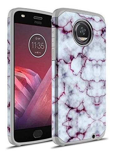 Funda Moto Z2 Play Silicona Dual Capa Púrpura