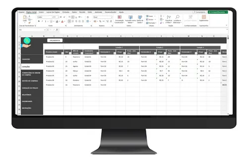comprar Planilha Para Gestão De Área De  Compras Completa Em Excel