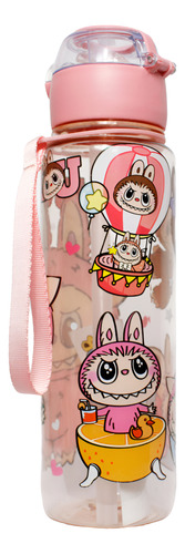 Vaso Botella De Agua Labubu Rosa